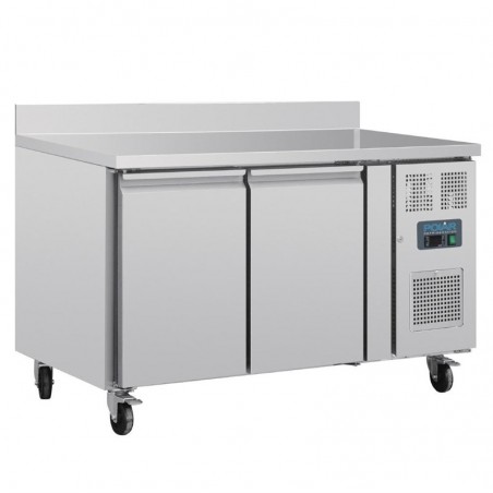 Comprar Mesa de trabajo refrigerada Polar serie U de 2 puertas con peto trasero , 282 L UA064 en Pepebar