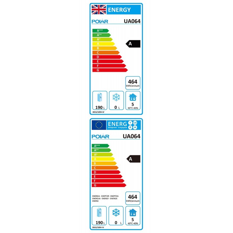 Comprar Mesa de trabajo refrigerada Polar serie U de 2 puertas con peto trasero , 282 L UA064 en Pepebar