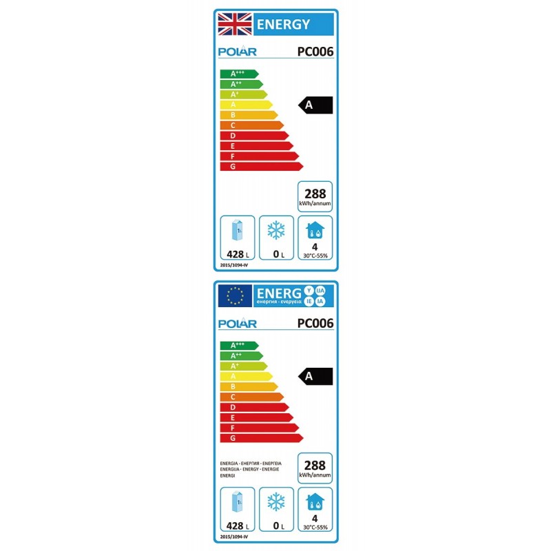 Comprar Frigorífico Polar serie C de 1 puerta en acero inoxidable de 600 l PC006 en Pepebar