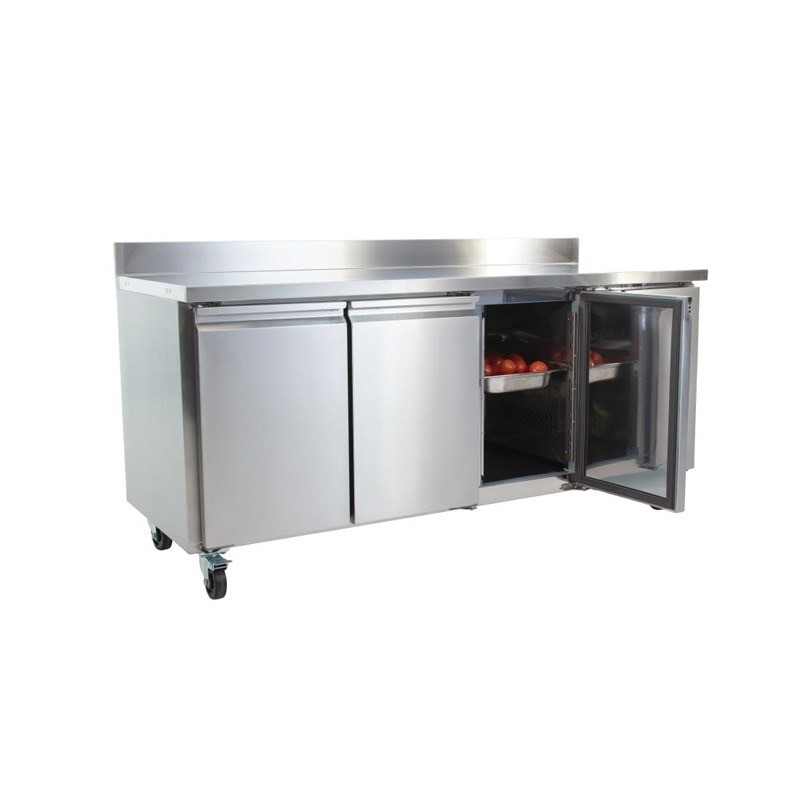 Mesa de trabajo refrigerada Polar serie U de 3 puertas con peto trasero de 417 L UA065 Comprar Mesa de trabajo refrigerada Polar serie U de 3 puertas con peto trasero de 417 L UA065 en Pepebar