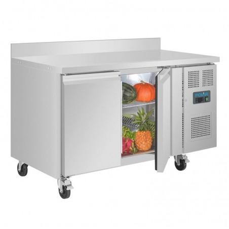 Comprar Mesa de trabajo refrigerada Polar serie U de 2 puertas con peto trasero , 282 L UA064 en Pepebar