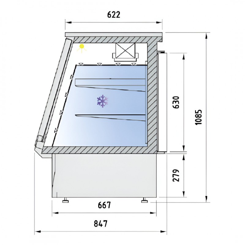 Comprar Vitrina refrigerada ancho 1300 y exterior de acero inoxidable VCC-9-13 en Pepebar