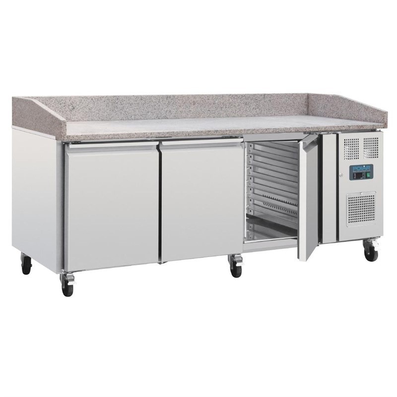 Mesa de trabajo Polar serie U de 3 puertas y encimera de mármol UA082 Comprar Mesa de trabajo Polar serie U de 3 puertas y encimera de mármol UA082 en Pepebar