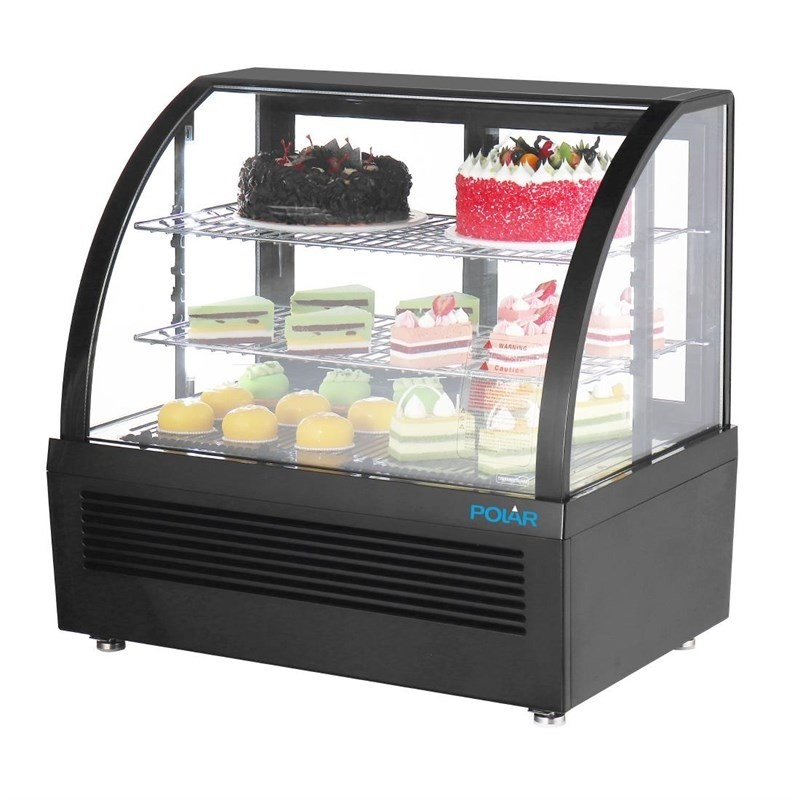 Comprar Vitrina sobremostrador refrigerada Polar Serie C, color negro, 100 litros CU363 en Pepebar