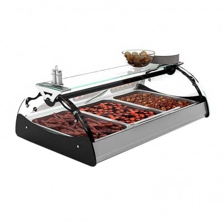 Comprar Vitrina de bar al baño maría Maxiself 3 GN1/1 Sayl CMX3E en Pepebar