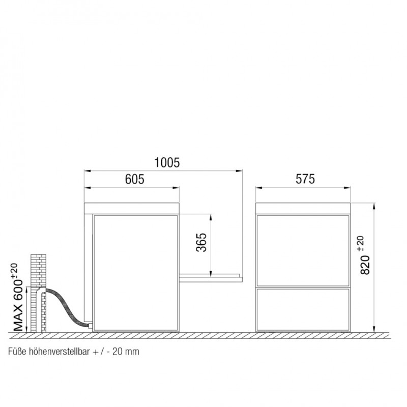 Comprar Lavavasos industrial digital isy tech 46-11MD 50x50 Con bomba de drenaje Monofasico Colged en Pepebar