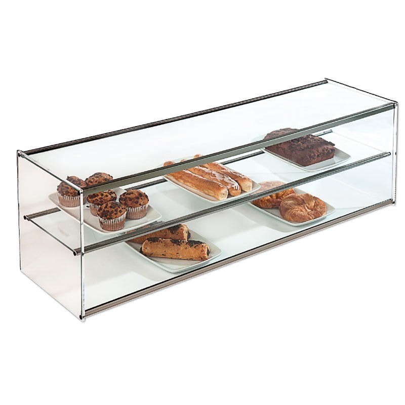 Comprar Vitrina neutra cristal recto 2 niveles INOX VGVRL100INOX en Pepebar