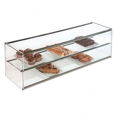 Comprar Vitrina neutra cristal recto 2 niveles INOX VGVRL100INOX en Pepebar