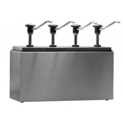 Dosificadores con pulsador de botón inox grupo 4 con recipientes rectangulares 2,5L - Catálogo Dispensadores y dosificadores de salsa