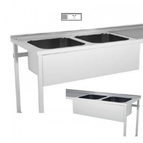 Comprar Fregadero doble de acero inoxidable con 2 cubas de 1600 mm ECO6916D en Pepebar