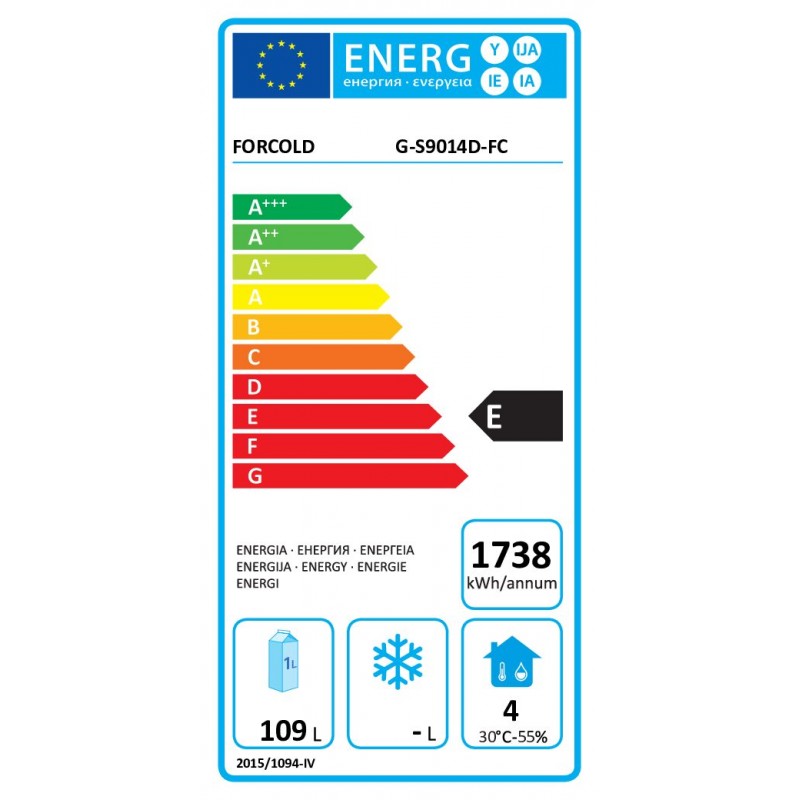 Comprar Bajo mostrador frío 4 cajones GN1/1 240 L Forcold G-S9014D-FC en Pepebar