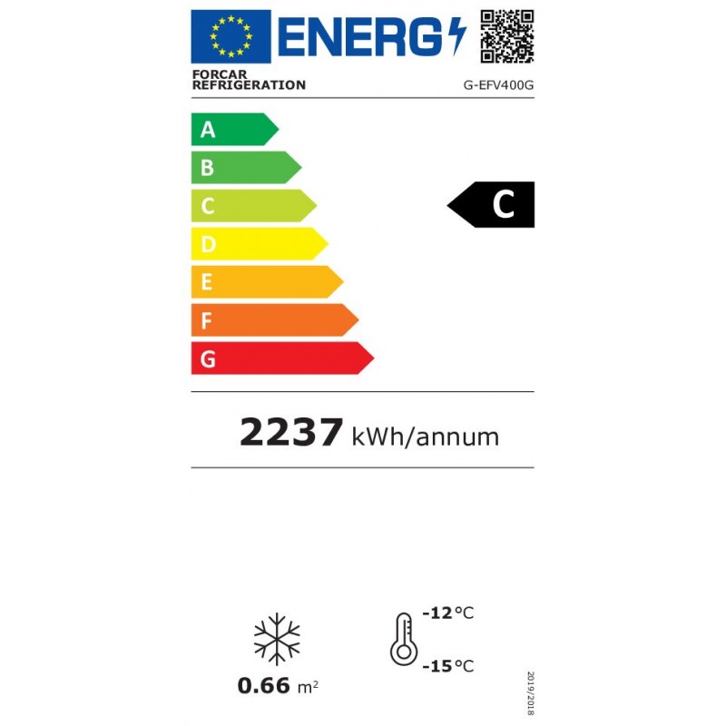 Comprar Congelador frío ventilado puerta de cristal 300 litros Ecovent blanco Fimar G-EFV400G en Pepebar