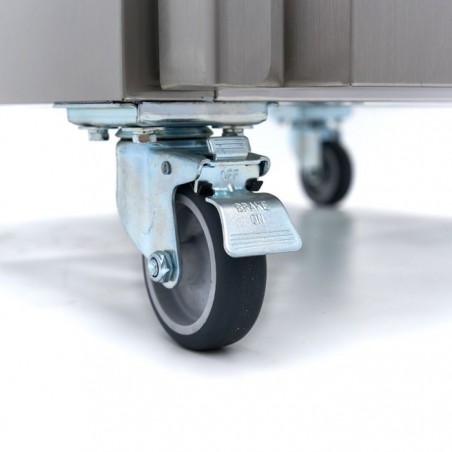 Comprar Armario refrigerado 600L 3 Estantes Ajustables 2/1 GN inox sobre Ruedas en Pepebar