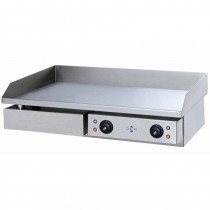 Plancha eléctrica lisa de cromoduro con doble control de temperatura PLE-L-730CD