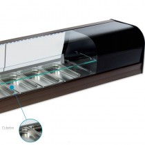 Vitrina de cristal refrigerada 1 estante 4 cubetas FR-4iE - Pepebar Vitrina de cristal refrigerada 1 estante 4 cubetas FR-4iE - Catálogo Vitrinas refrigeradas
