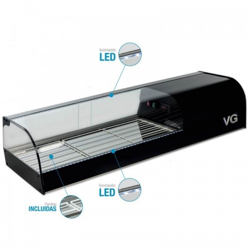 Comprar Vitrina expositora en negro con parrillas o cubetas Varias medidas F-BLACK Vitrinas Gómez en Pepebar