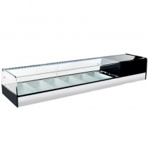 Vitrina refrigerada de acero inox con bandejas de melamina blanca GN 1/3 MB VG. Varias medidas.