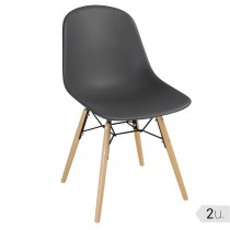 Silla Bolero de color carbón con patas de varilla (2 uds.) - Catálogo Sillas Hostelería