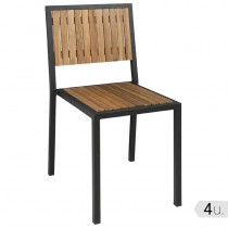 Silla Bolero de madera acacia con marco de acero (4 uds.) - Pepebar Silla Bolero de madera acacia con marco de acero (4 uds.) - Catálogo Sillas terraza