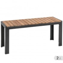 Banco rectangular Bolero de acero y madera acacia 1000mm (2uds.)