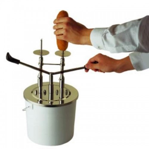 Dosificador chocolates y cremas cilíndrico con doble inyección y cubo de 3 litros Comprar Dosificador chocolates y cremas cilíndrico con doble inyección y cubo de 3 litros en Pepebar