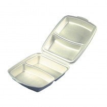 50 Envases para comida con tapa-bisagra y 2 compartimentos 7,5 cm x 22 cm x 28,5 cm - Pepebar 50 Envases para comida con tapa-bisagra y 2 compartimentos 7,5 cm x 22 cm x 28,5 cm