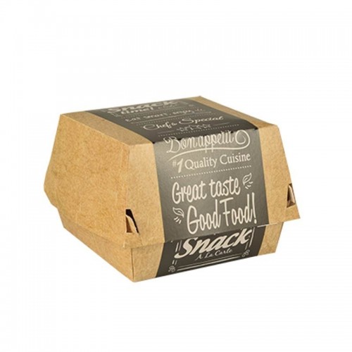 Comprar 50 Envases grandes para hamburguesas de cartón de fibra fresca 7 cm x 11 cm x 11,5 cm en Pepebar