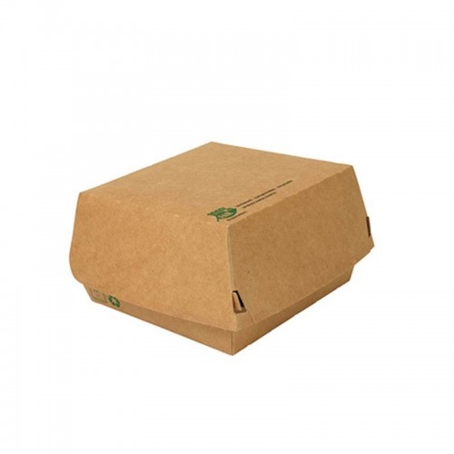 Comprar 80 Envases grandes para hamburguesas de cartón de fibra fresca 7 cm x 11,5 cm x 11 cm marrón en Pepebar
