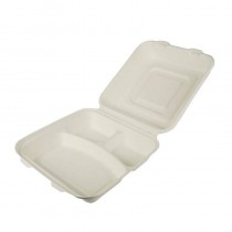 25 Envases para comida de caña de azúcar con 3 compartimentos 8 cm x 24 cm x 24 cm - Pepebar 25 Envases para comida de caña de azúcar con 3 compartimentos 8 cm x 24 cm x 24 cm
