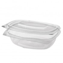 50 Recipientes transparentes con tapa bisagra 1 l 7,6 cm x 20,5 cm x 16,8 cm
