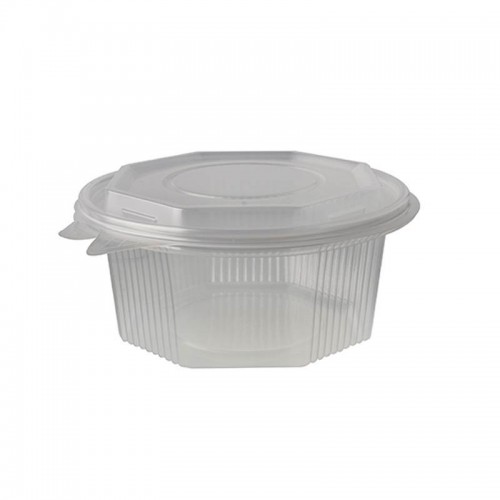 Comprar 50 Recipientes transparentes octagonales con tapa PP 750 ml 6,1 cm x 13 cm x 13 cm en Pepebar