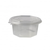 50 Recipientes transparentes con tapa octagonales 500 ml 5,6 cm x 11 cm x 11 cm