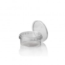50 Envases transparente con cierre hermético de seguridad 300 ml Ø 11,8 cm · 5,1 cm