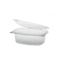 50 Recipientes ovales con tapas bisagra 375 ml 5 cm x 11,5 cm x 14,4 cm
