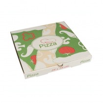 100 Cajas cuadradas de pizza de papel de celulosa 28 cm x 28 cm x 3 cm