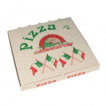 50 Cajas cuadradas de pizza de papel de celulosa diseño bandera Italia 33 cm x 33 cm x 4 cm