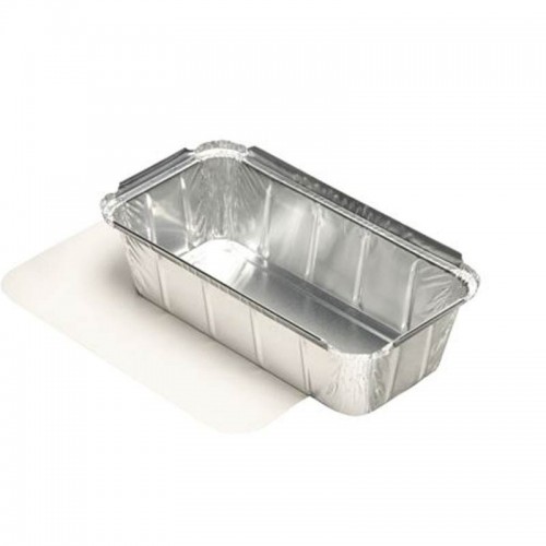 Comprar 25 Recipientes cuadrados de aluminio con tapas de cartón para insertar1 l 5,4 cm x 11 cm x 21,3 cm en Pepebar