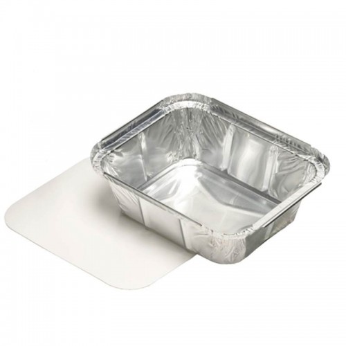 25 Recipientes cuadrados de aluminio con tapas de cartón para insertar 0,5 l 4,2 cm x 11,4 cm x 14 cm Comprar 25 Recipientes cuadrados de aluminio con tapas de cartón para insertar 0,5 l 4,2 cm x 11,4 cm x 14 cm en Pepebar