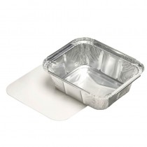 10 Recipientes cuadrados de aluminio con tapas de cartón para insertar 0,5 l 4,2 cm x 11,4 cm x 14 cm - Pepebar 10 Recipientes cuadrados de aluminio con tapas de cartón para insertar 0,5 l 4,2 cm x 11,4 cm x 14 cm