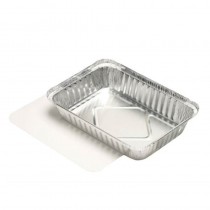 10 Recipientes cuadrados de aluminio con tapas de cartón para insertar 0,8 l 4 cm x 15 cm x 21,4 cm - Pepebar 10 Recipientes cuadrados de aluminio con tapas de cartón para insertar 0,8 l 4 cm x 15 cm x 21,4 cm - Catálogo Envases para pollos asados
