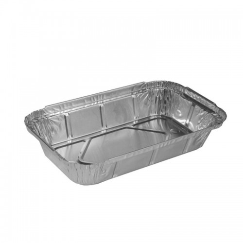 Comprar 50 Recipientes cuadrados de aluminio 650 ml 3,4 cm x 13 cm x 22 cm en Pepebar