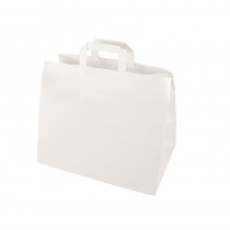 50 Bolsas de papel con asa 27 cm x 32 cm x 17 cm color blanco - Pepebar 50 Bolsas de papel con asa 27 cm x 32 cm x 17 cm color blanco - Catálogo Desechables