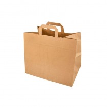 50 Bolsas de papel con asa 27 cm x 32 cm x 17 cm color marrón - Pepebar 50 Bolsas de papel con asa 27 cm x 32 cm x 17 cm color marrón