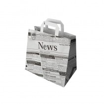 50 Bolsas de papel con asa diseño Newsprint 25 cm x 26 cm x 17 cm - Pepebar 50 Bolsas de papel con asa diseño Newsprint 25 cm x 26 cm x 17 cm - Catálogo Desechables