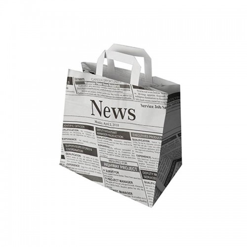 50 Bolsas de papel con asa diseño Newsprint 25 cm x 26 cm x 17 cm Comprar 50 Bolsas de papel con asa diseño Newsprint 25 cm x 26 cm x 17 cm en Pepebar