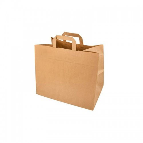 Comprar 50 Bolsas de papel con asa 27 cm x 32 cm x 21,5 cm en Pepebar