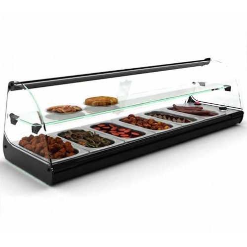 Comprar Vitrina calentador Sayl 1 estante 6 cubetas C26 en Pepebar