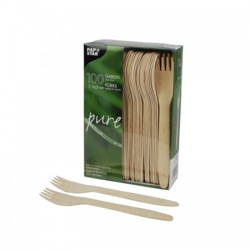 100 Tenedores, madera biodegradable gama Pure 16,5 cm Comprar 100 Tenedores, madera biodegradable gama Pure 16,5 cm en Pepebar