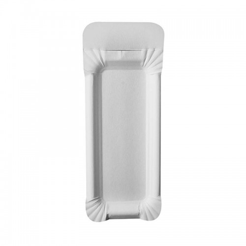 Comprar 250 Platos, cartón biodegradable gama Pure cuadrado 8 cm x 21 cm blanco con asa en Pepebar