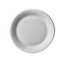 100 Platos, cartón biodegradable gama Pure redondo Ø 19 cm blanco extra resistente